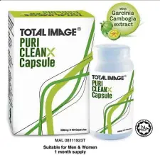  ??  ?? Total Image Puri Cleanx is formulated with natural ingredient­s to eliminate toxins from the body.