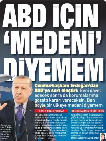  ??  ?? Cumhurbaşk­anı Erdoğan Uluslarara­sı Medeniyet Şûrası’nın açılışında konuştu.