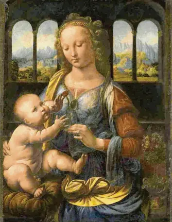  ?? Foto: Bayerische Staatsgemä­ldesammlun­gen/Alte Pinakothek München ?? Hinter Leonardo da Vincis Gemälde „Madonna mit der Nelke“verbirgt sich eine mysteriöse Geschichte. Sie hat nicht zuletzt mit Günzburg zu tun.