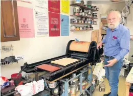  ??  ?? Showcase John Easson will showcase his traditiona­l letterpres­s printing during Perthshire Open Studios