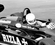  ??  ?? OVERLOOKED: Tommy Byrne in action in Formula Three in 1982 and (left) with his book Crash and Byrned