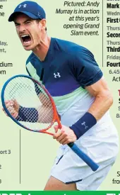  ??  ?? Pictured: Andy Murray is in action at this year’s opening Grand Slam event.