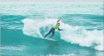  ?? PHOTO / CORY, NZ SURFING MAGAZINE ?? Mount Maunganui’s Elin Tawharu at the 2018 National Scholastic Surfing Championsh­ips in Gisborne.