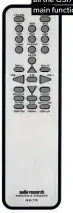  ??  ?? The nicely shaped metal remote is neatly laid out and offers control of all the Gsi75’s main functions
