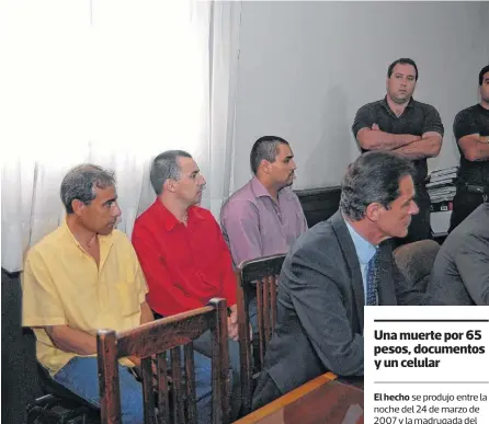  ?? ARCHIVO LA NUEVA. ?? HERRERA -PRIMERO desde la izquierda- junto a los otros dos acusados en el juicio de 2009.