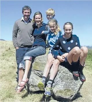  ??  ?? Clover management: David and Joanna Grigg with children Hamish, Emmaand Penny.