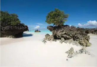  ?? ?? Massifs coraliens dans les îles Glorieuses, un atoll situé entre Madagascar et les Comores. Madagascar, autrefois colonie française, revendique le territoire depuis longtemps auprès de la France. Photo Bruno Marie