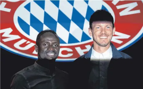  ?? FOTO: SVEN HOPPE/DPA ?? Die Verpflicht­ung von Sadio Mané (links) freut nicht nur Bayern-Trainer Julian Nagelsmann, sondern soll der ganzen Liga neuen Glanz verleihen.