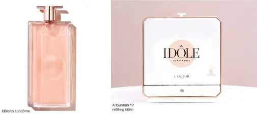  ??  ?? Idôle by Lancôme A fountain for refilling Idôle.