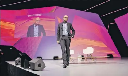  ?? BLOOMBERG VIA GETTY IMAGES ?? The epitome of the made in India manager: Satya Nadella, chief executive officer of Microsoft Corp at a technology conference in Paris, France in May 2018.