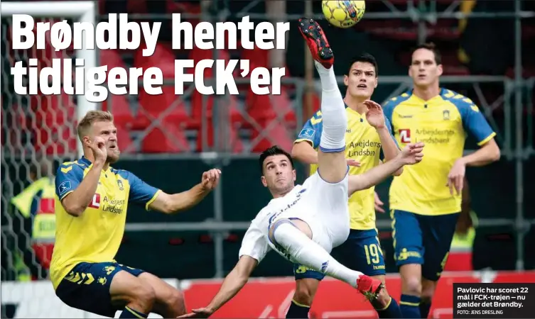  ?? FOTO: JENS DRESLING ?? Pavlovic har scoret 22 mål i FCK- trøjen – nu gælder det Brøndby.