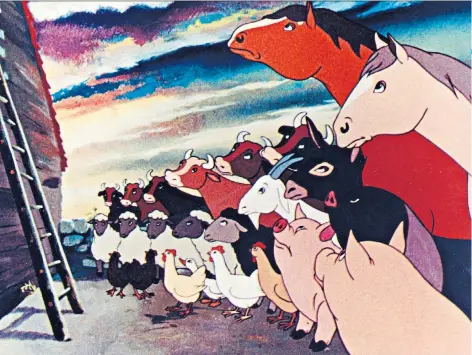  ??  ?? ‘We were working our socks off’: Halas & Batchelor’s 1954 adaptation of
Animal Farm was the first animated film to be made in Britain; John Halas and Joy Batchelor, below