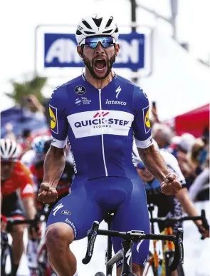  ??  ?? 1 2 1. Making his Tour debut Colombian Fernando Gaviria could shake things up 2. Tricky triple strength tactics will be hard for Movistar to pull off