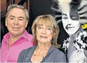  ??  ?? The composer with his collaborat­or and old friend Dame Gillian Lynne, who he named his New London Theatre after earlier this year following decades of working together on a series of hit shows including Cats, The Phantom of the Opera and Aspects of...