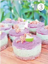  ?? Picture: SUPPLIED ?? 3
Wild star apple and key lime kiss raw vegan alkaline cheesecake.