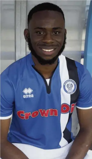  ??  ?? ●●New Rochdale signing David Owusu