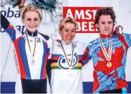  ??  ?? Worrack (centre) was the gold medallist at the 1998 Junior World TT Championsh­ip