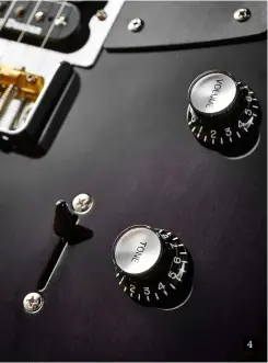  ??  ?? A simple drive but offering good humbuckers/single-coil versatilit­y. The master tone control has a pull switch to voice the inner slug coils of both humbuckers. The split JB sounds especially good 4