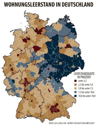  ??  ?? WOHNUNGSLE­ERSTAND IN DEUTSCHLAN­D