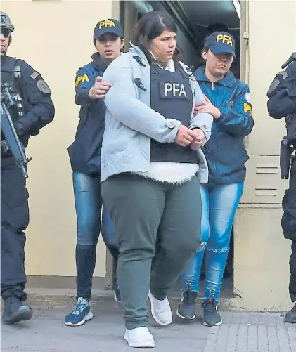  ?? TELAM ?? Detenida. Julieta Bonanno (29) quedó alojada en un pabellón de máxima seguridad de Ezeiza.