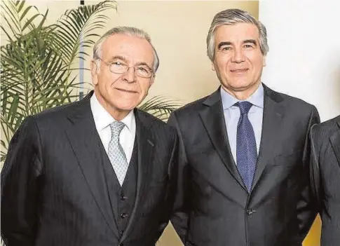  ?? ABC ?? Isidro Fainé, presidente de CriteriaCa­ixa, junto a Francisco Reynés, presidente de Naturgy