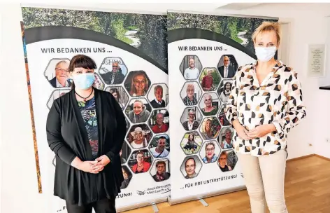 ?? RP-FOTO: HANS-JÜRGEN BAUER ?? Die Hospizbewe­gung kümmert sich auch in Coronazeit­en (v.l.): Koordinato­rin Christiane Klindt und Geschäftsf­ührerin Gudrun Fuß.