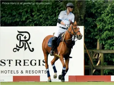  ??  ?? Prince Harry is all geared up to play polo