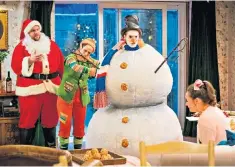  ??  ?? Putting the am in am-dram: the Cornley Polytechni­c Drama Society take on Christmas