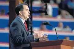  ?? ROBERT DEUTSCH, USA TODAY SPORTS ?? Wisconsin Gov. Scott Walker, shown at the Republican National Convention, expressed support for locked-out NFL refs in a Twitter post.