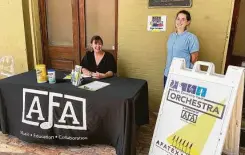  ?? Gulfton Community Youth Orchestra ?? Amanda Fisher, left, and Prunoske conduct 2020 auditions for AFA’s Gulfton Community Youth Orchestra.