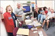  ?? Arnold Gold / Hearst Connecticu­t Media file photo ?? Babe Ruth’s granddaugh­ter, Linda Ruth Tosetti, speaks at a meeting of the Silver Sluggers at the Derby Public Library on Aug. 11, 2016. At center is Rich Marazzi, coordinato­r of the Silver Sluggers.