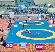  ??  ?? The men’s freestyle nationals that ended in Noida on Sunday was the first big domestic wrestling event for almost a year.