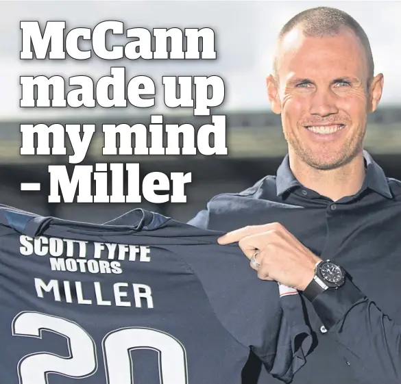  ?? Picture: David Young. ?? Kenny Miller is unveiled as a Dundee player yesterday after deciding to move to Dens on a two-year contract.