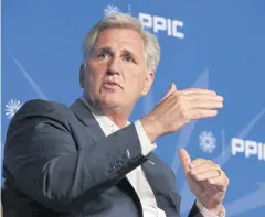  ??  ?? GIVE ME A GO: Rep Kevin McCarthy, R-Calif, in California, who is burning up the phone lines shoring up his support for the post of minority leader.