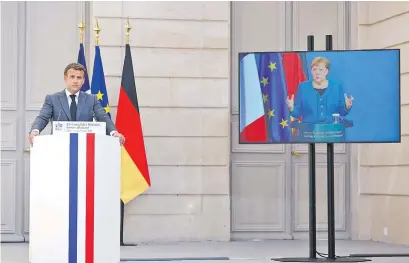  ??  ?? El presidente francés Emmanuel Macron y su par alemana Ángela Merkel reprobaron los hechos denunciado­s.