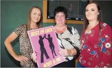  ??  ?? The Brosnans – Marilyn, Doreen and Sheila – were cheering on Aoife O’Carroll and Pa O’Regan at the Tralee RFC Strictly night.