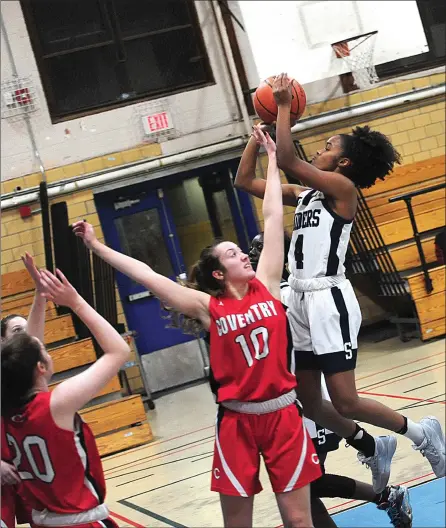  ?? File photo by Ernest A. Brown ?? Shea senior Yasmine Santos won’t graduate with a division title, but she leaves as one of the program’s best student athletes. The three-sport standout is headed to Mitchell College in New London, Conn. in the fall to play basketball.