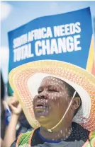  ?? Picture: Jacques Nelles ?? NO! A DA supporter is seen during their march against the 1% VAT increase.