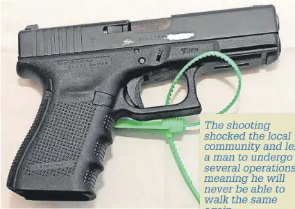  ?? ?? ● The gun used by Aaron Bretherton on April 24, 2020 when he shot the wrong man in a bungled hit in Warrington