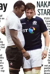  ??  ?? HARD LUCK, PAL: Nakarawa consoles Ryan Wilson at finish