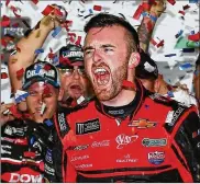  ?? SARAH CRABILL / GETTY IMAGES ?? Austin Dillon, celebratin­g after winning Sunday’s Daytona 500, is part of a new crop eager to spice up the series. Previously, he just wanted to stay out of the way of the veterans. “I think there’s going to be some great battles this year with all the...