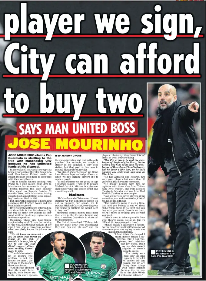  ??  ?? IN THE MONEY: Manchester City boss Pep Guardiola