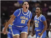  ?? JESSICA HILL — THE ASSOCIATED PRESS ?? Center Lauren Betts, left, and guard Charisma Osborne will lead the second-seeded Bruins into the NCAA Tournament.