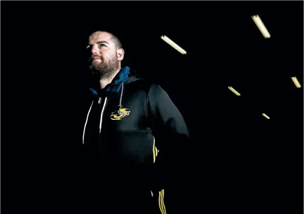  ??  ?? Dane Coles in the players’ tunnel at Westpac Stadium during the Hurricanes v Cheetahs game this month.