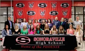  ?? Contribute­d ?? Eleven Sonoravill­e High School seniors signed a letter of commitment to become future educators Tuesday.