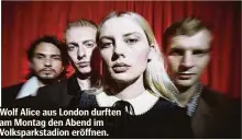  ?? ?? Wolf Alice aus London durften am Montag den Abend im Volksparks­tadion eröffnen.