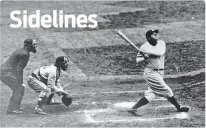  ?? ASSOCIATED PRESS FILE PHOTO ?? New York Yankees’ Babe Ruth hits a home run. As part of its collection of Ruth items, the Baseball Hall of Fame says it has the bat the slugger used to hit his then-record 60th home run in 1927.