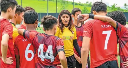  ?? ?? coach Keshika’s dream is to train football players who can represent the country at internatio­nal events. — Photos: KESHIKA Subbarao