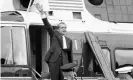  ?? Photograph: Chick Harrity/AP ?? Richard Nixon leaves the White House on 9 August 1974, after resigning as president.