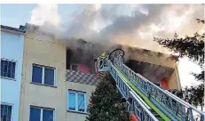  ?? FOTO: LESERREPOR­TER KLAUS KERBER ?? Die Feuerwehr rückte mit der Drehleiter an.